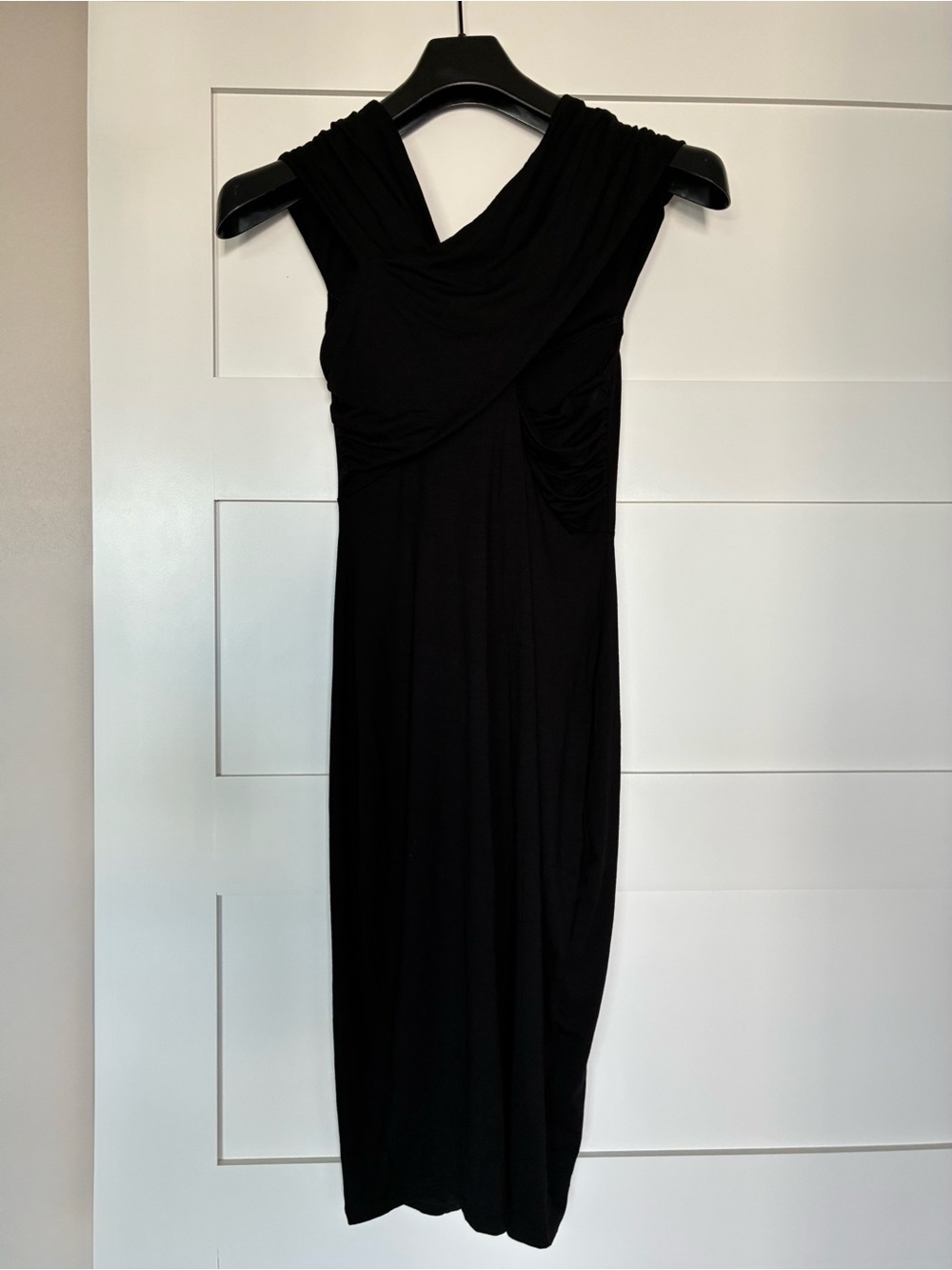 *NWT* ASOS Maternity 4 Black Draped Cross-Front Midi Dress